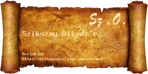 Szikszay Olivér névjegykártya