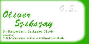 oliver szikszay business card
